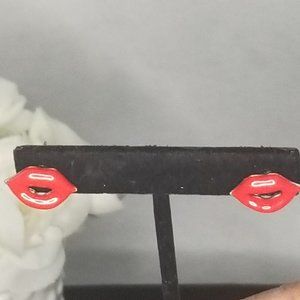 Cute Red Lip Earrings